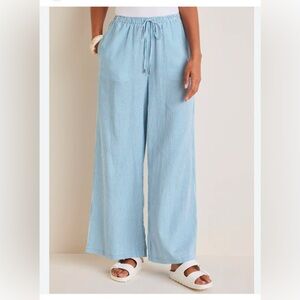Life at the Beach! Linen Blend Nautical Stripe VENUS Palazzo Pants
